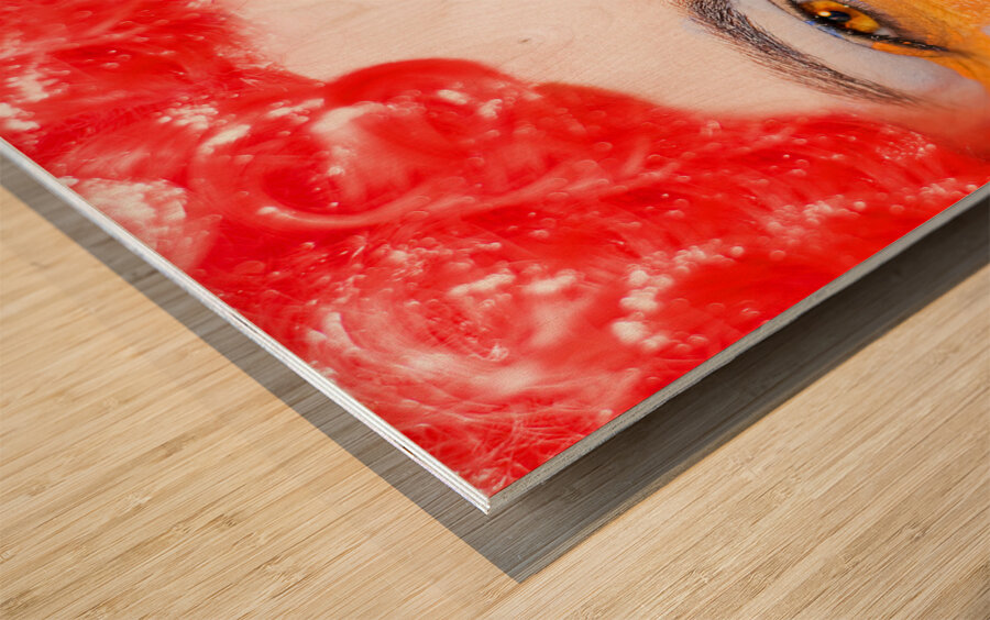 Red Clown Rage Wood print