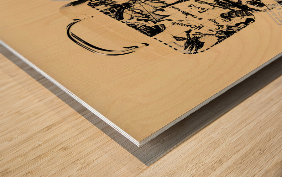 Weathered world tour Wood print