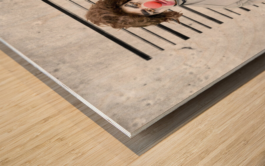 Clown Mug Shot Wood print