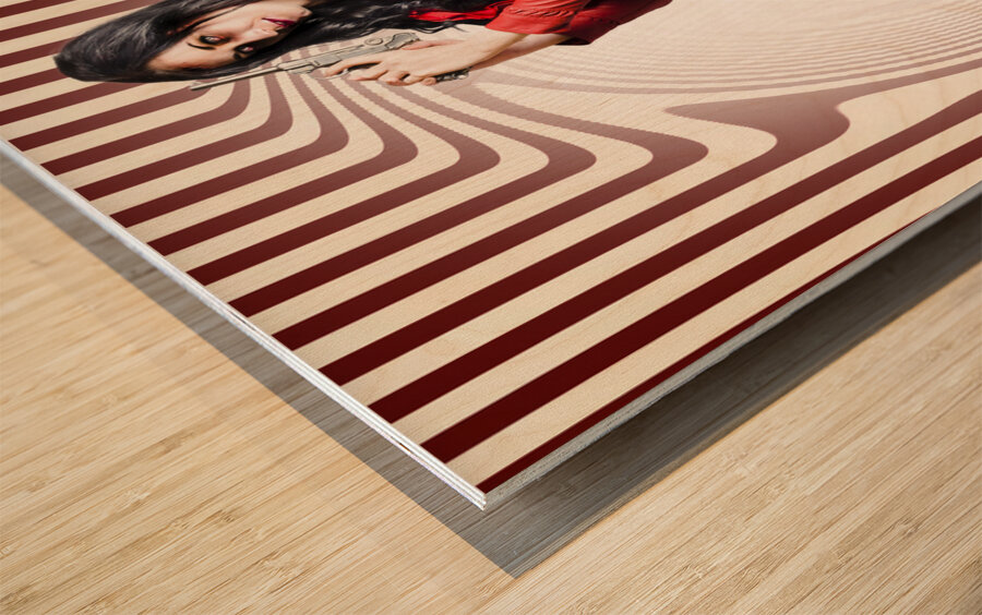 Dead secret agent with the licence to kill Wood print