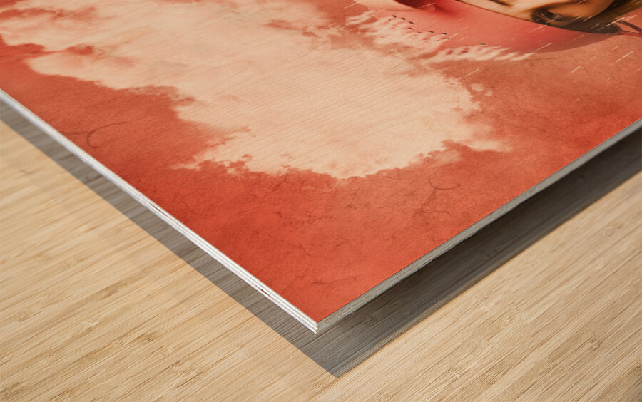 Thinking pinup baker Wood print