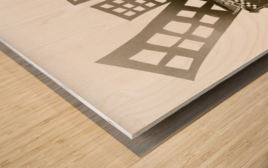 Taxicab town Wood print