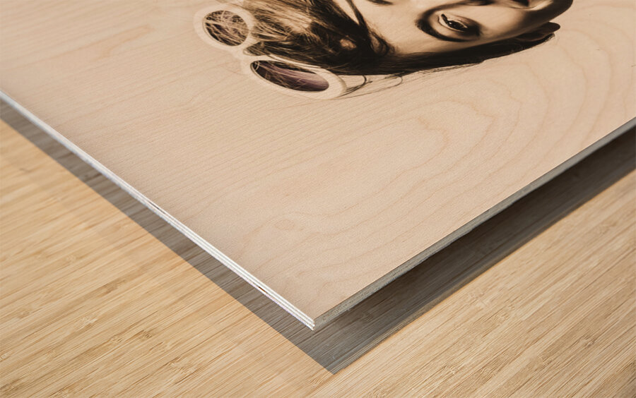 Classy cool hairstyle pin up Wood print