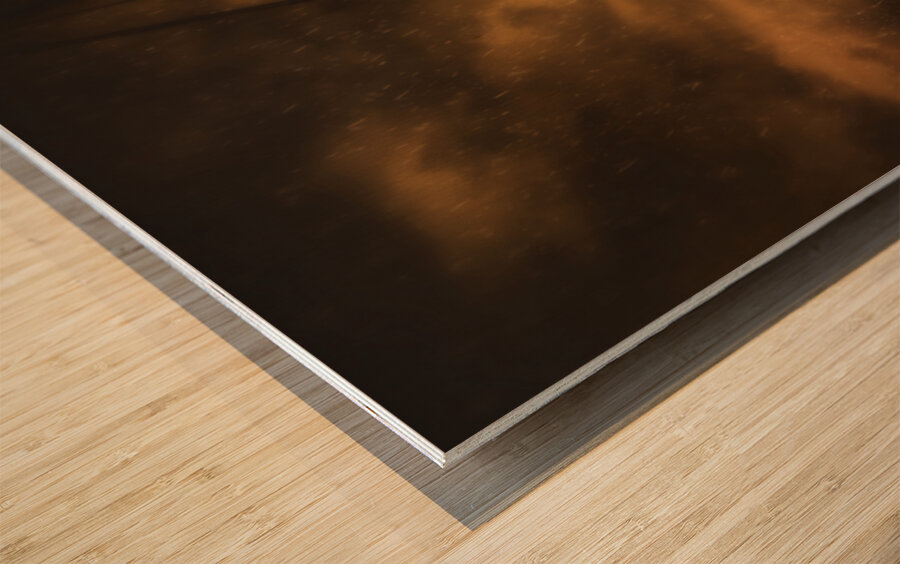 Stormy artistic portrait of a yacht Wood print