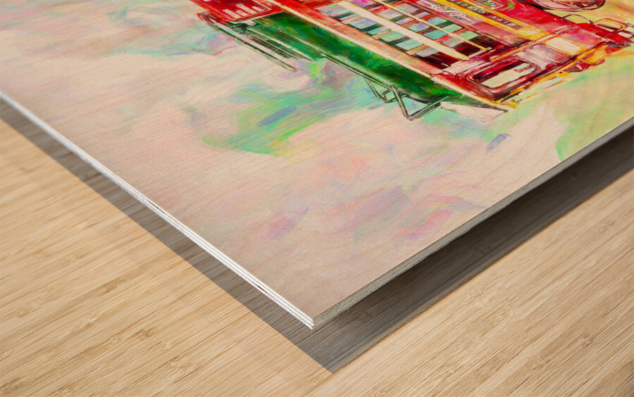 Dabs and circles Wood print