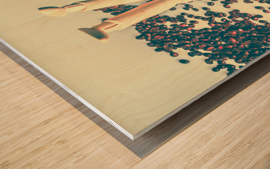 Stimu latte Wood print