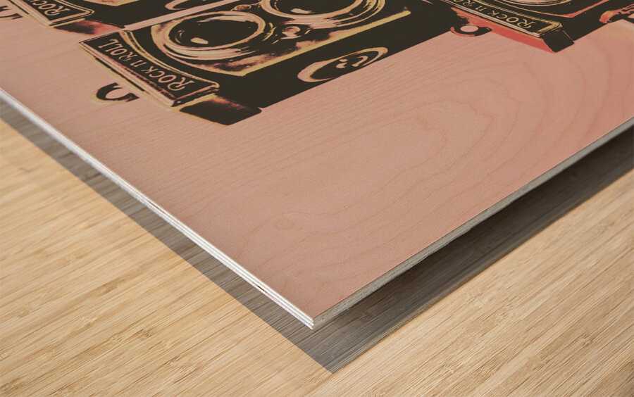 Retro photo camera pop art  Wood print