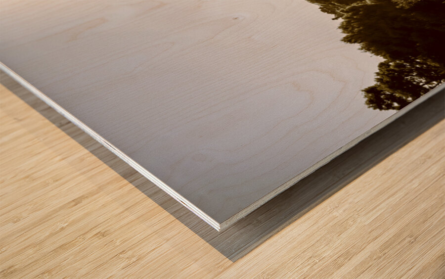 Sunset on rural Zeehan Wood print