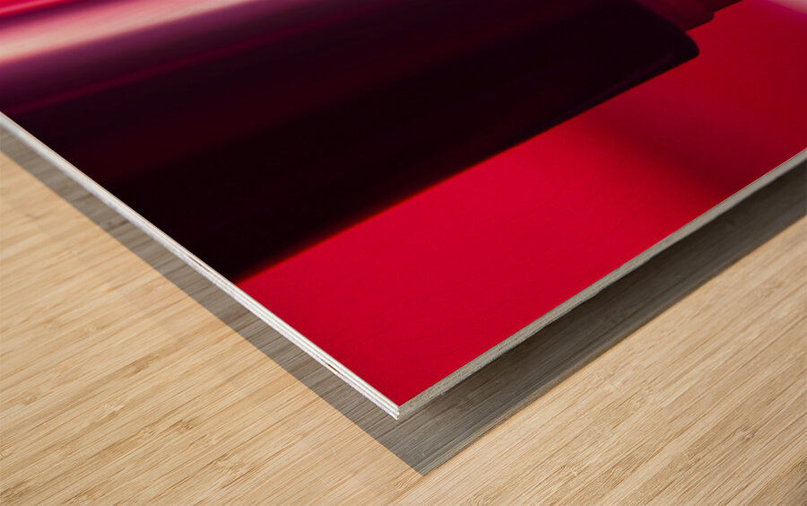 Pink lipstick pressed on surface Wood print