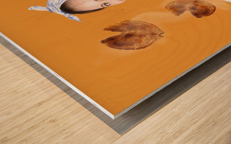 Breakfast at the retro roadhouse Wood print