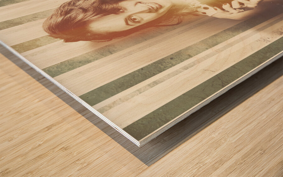 Female pinup photographer Wood print