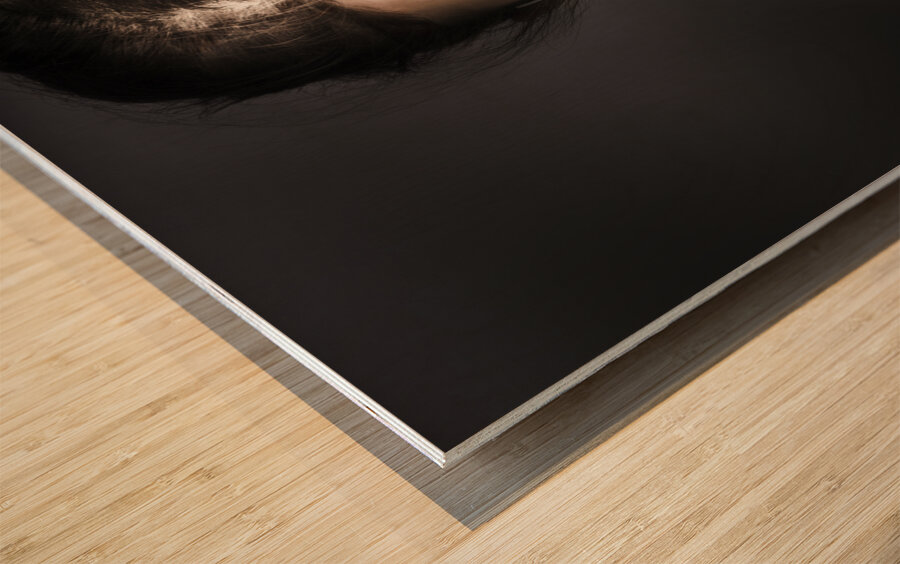 Beautiful pinup woman. Dark 50s fashion portrait Wood print