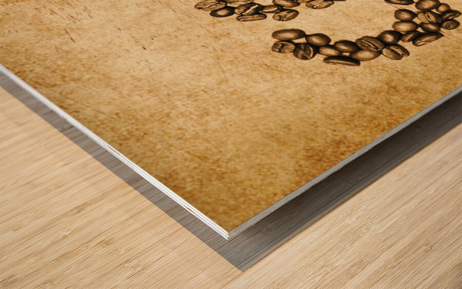 Bean making coffee Wood print