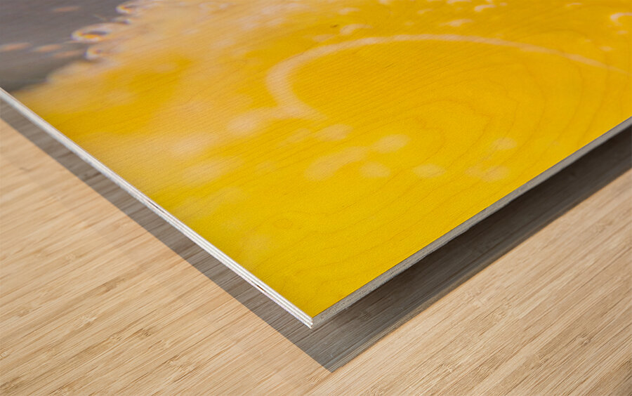 Macro lemonade bubbles Wood print