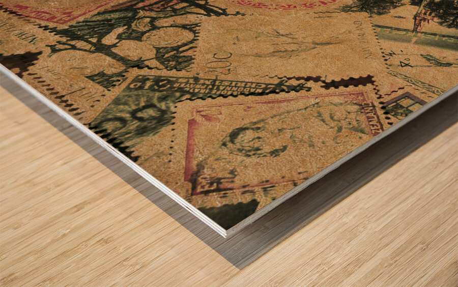 Past letters in post Wood print