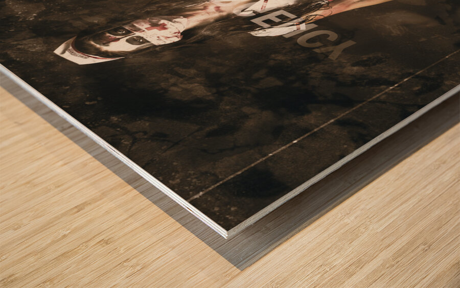 Insane emergency room nurse at ER glass doors Wood print