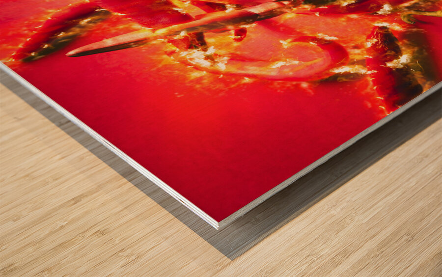 Seafood and heat it Wood print