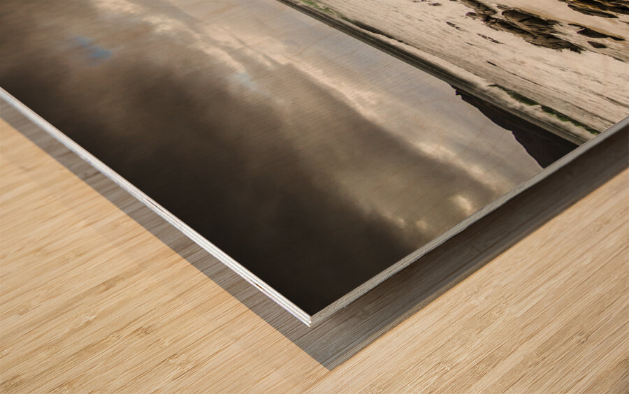 Storm clouds over Cloudy Bay Wood print