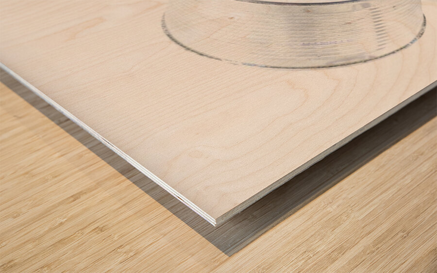 Tin Can Telephone Communication Isolated On White Wood print