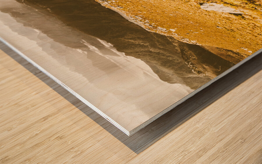 Rustic mountain terrain Wood print