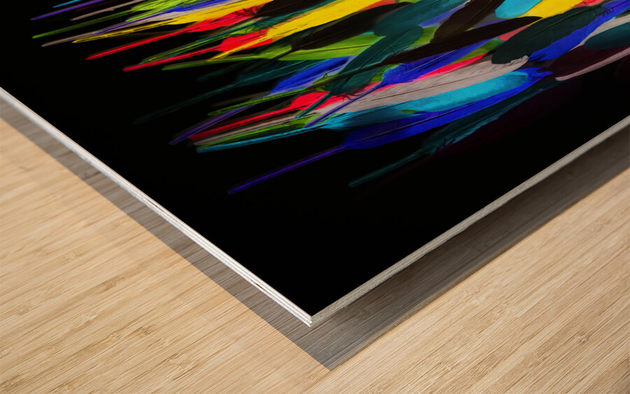 Painterly plumes Wood print