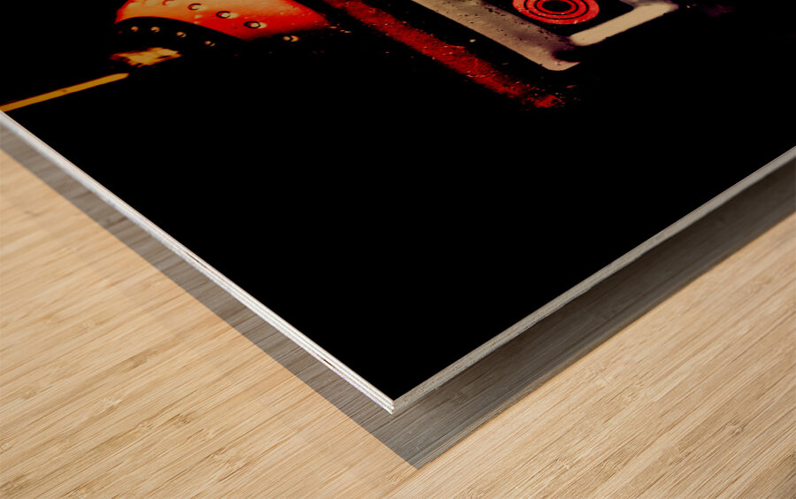 Retro mechanical robotics Wood print