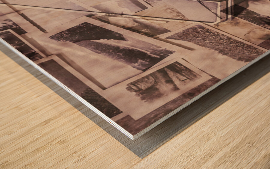 Camera of a vintage double exposure Wood print