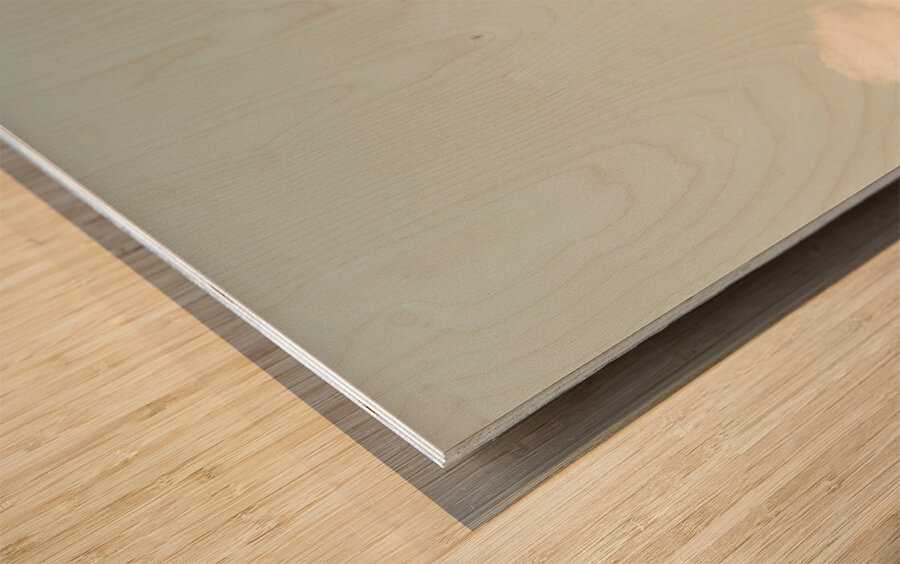 Misty mountain peaks Wood print