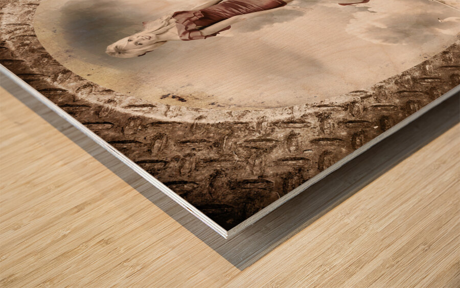 Forties and fifties military pinup poster girl Wood print