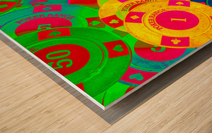 Poker stacks Wood print