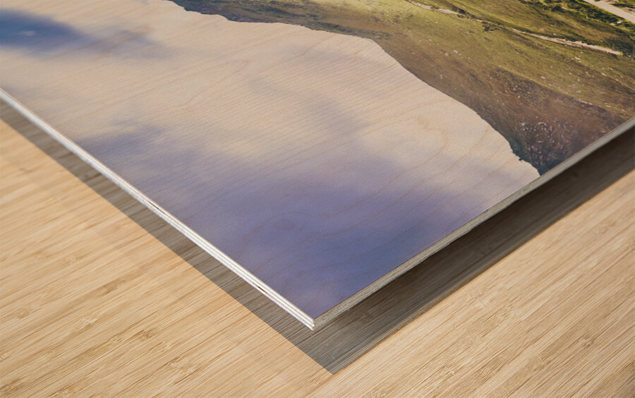 Mountain scene in West Coast of Tasmania Australia Wood print