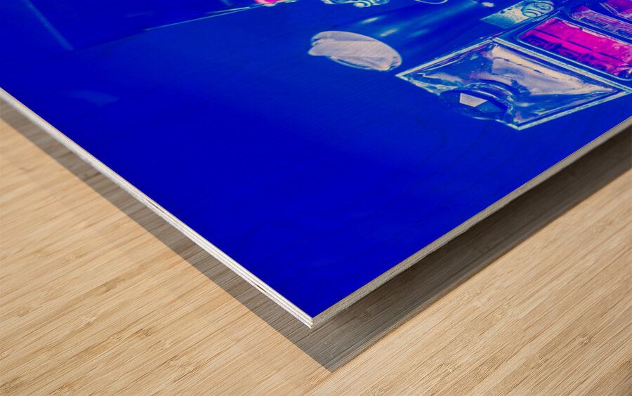 Neon bar Wood print