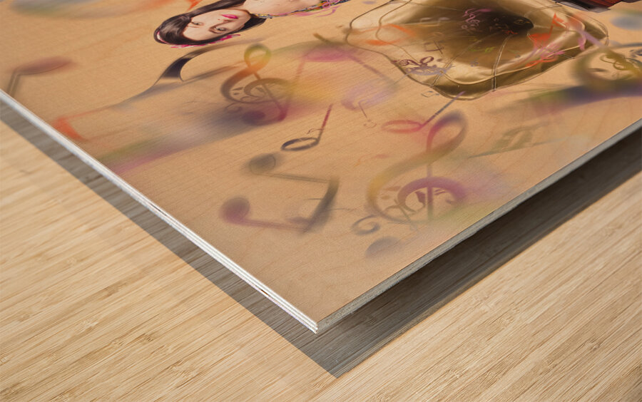 Pin-up the sound of nostalgia Wood print