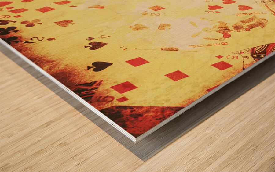 Vintage poker background Wood print