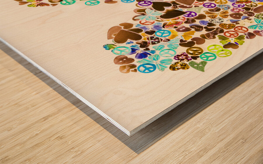 Heart of a hippie Wood print