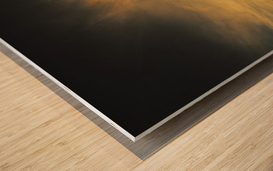 Farmyards and silhouettes Wood print