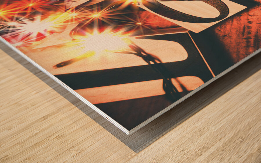 With love and lights Wood print