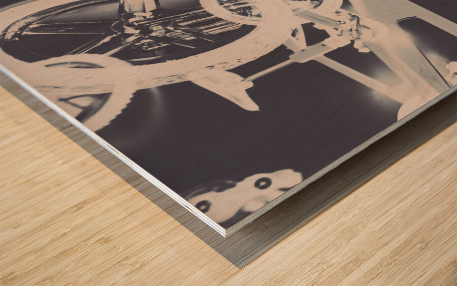 Stunt bike trickery Wood print