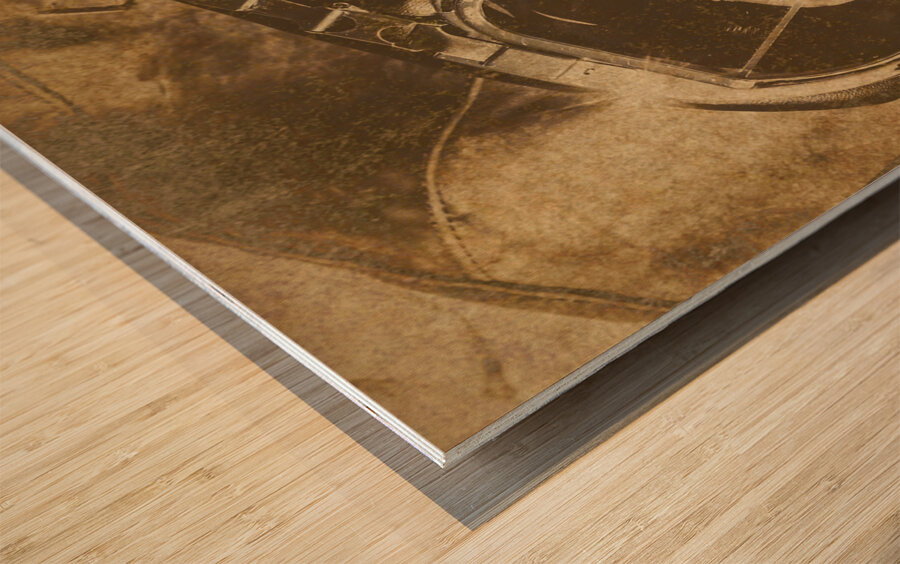 The antique aviator Wood print