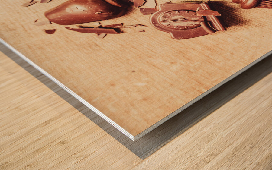 Smashing chocolate fondue party Wood print