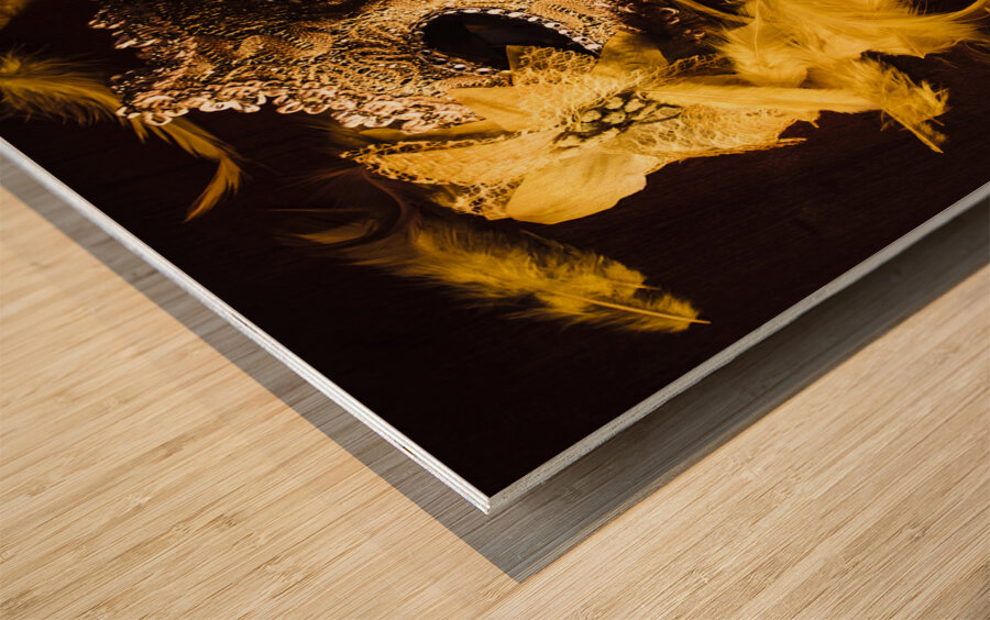 Mask of theatre Wood print