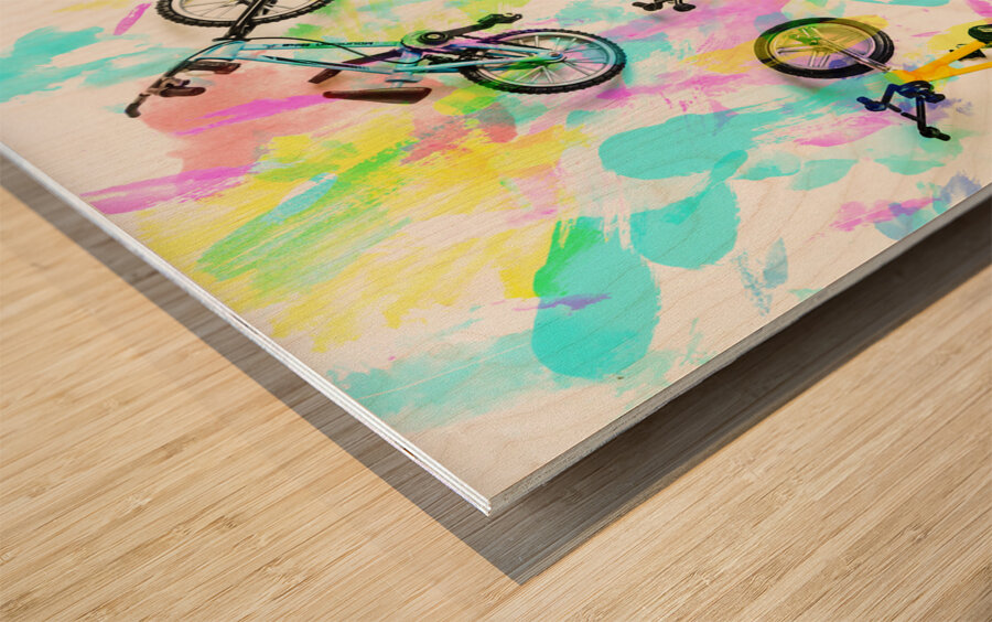 Pop art circuit Wood print