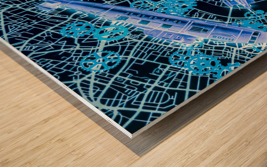 Tactical subs blueprint Wood print