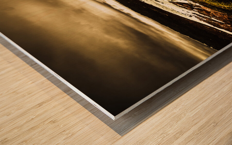 Atmospheric beach artwork Wood print