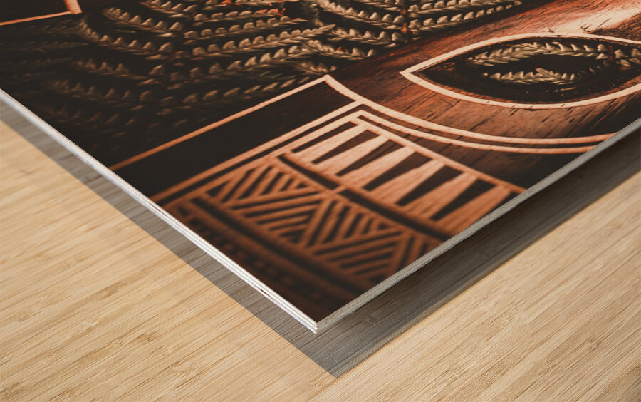 African couple masks Wood print