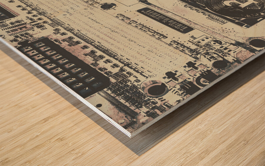 Block mining Wood print