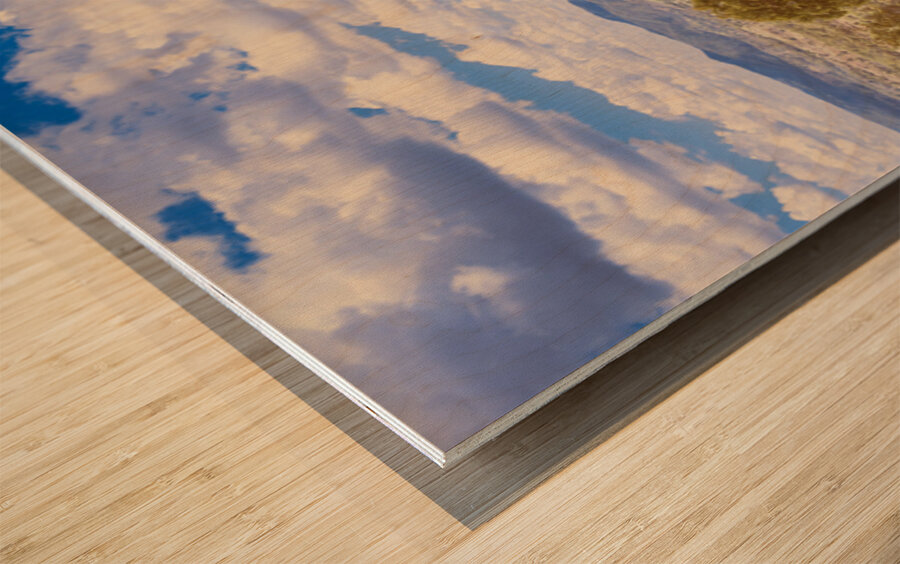 Peaceful pastel panorama Wood print