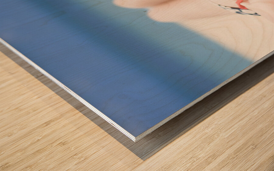 Summer Sun Beach Bather Wood print