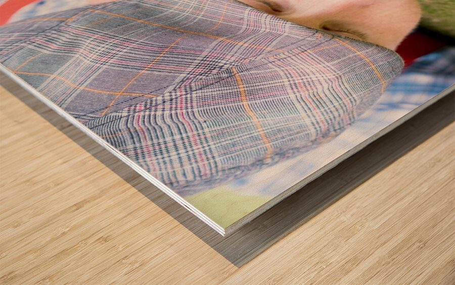 Golf Player Blowing The Ball Wood print