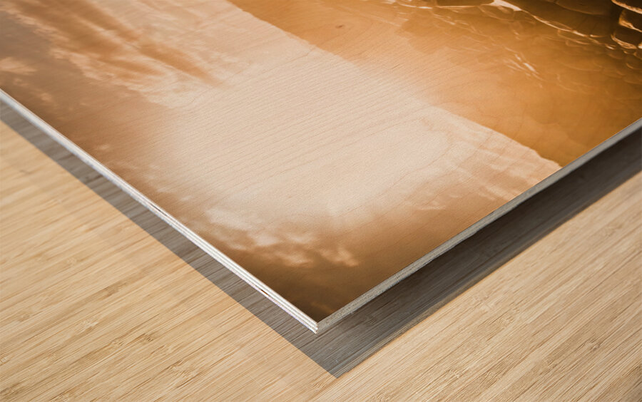 Morning ocean panorama Wood print